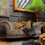 Leopard Print Sofa Series with Solid Wood Frame and Deep Lounge Seat