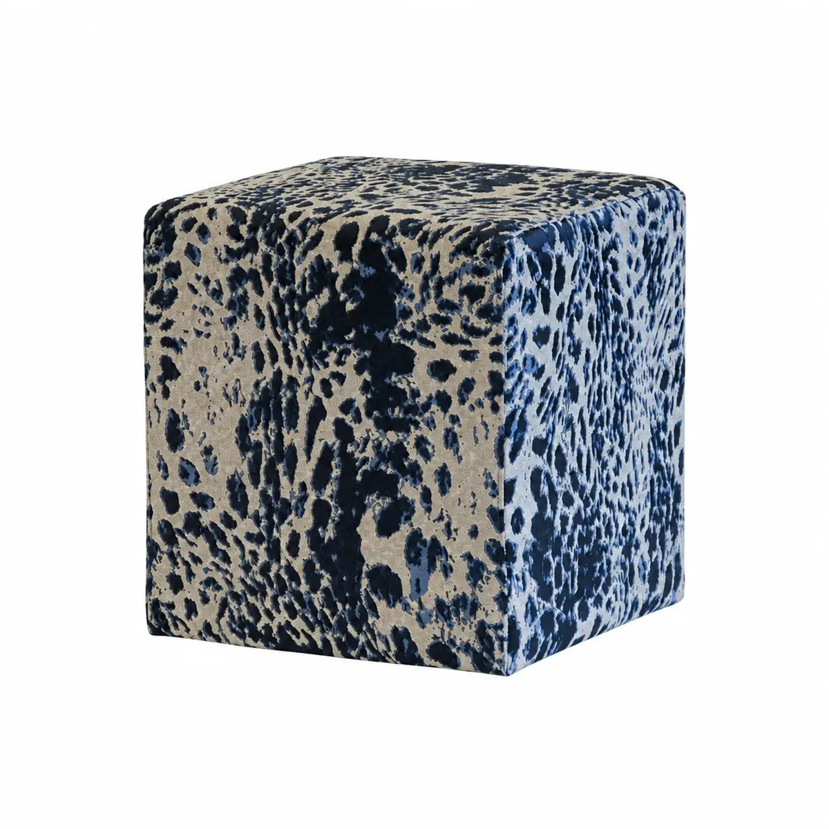 Leopard Velvet Ottoman Stool Series, Sculptural Accent for Living Room