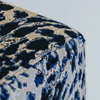 Leopard Velvet Ottoman Stool Series, Sculptural Accent for Living Room