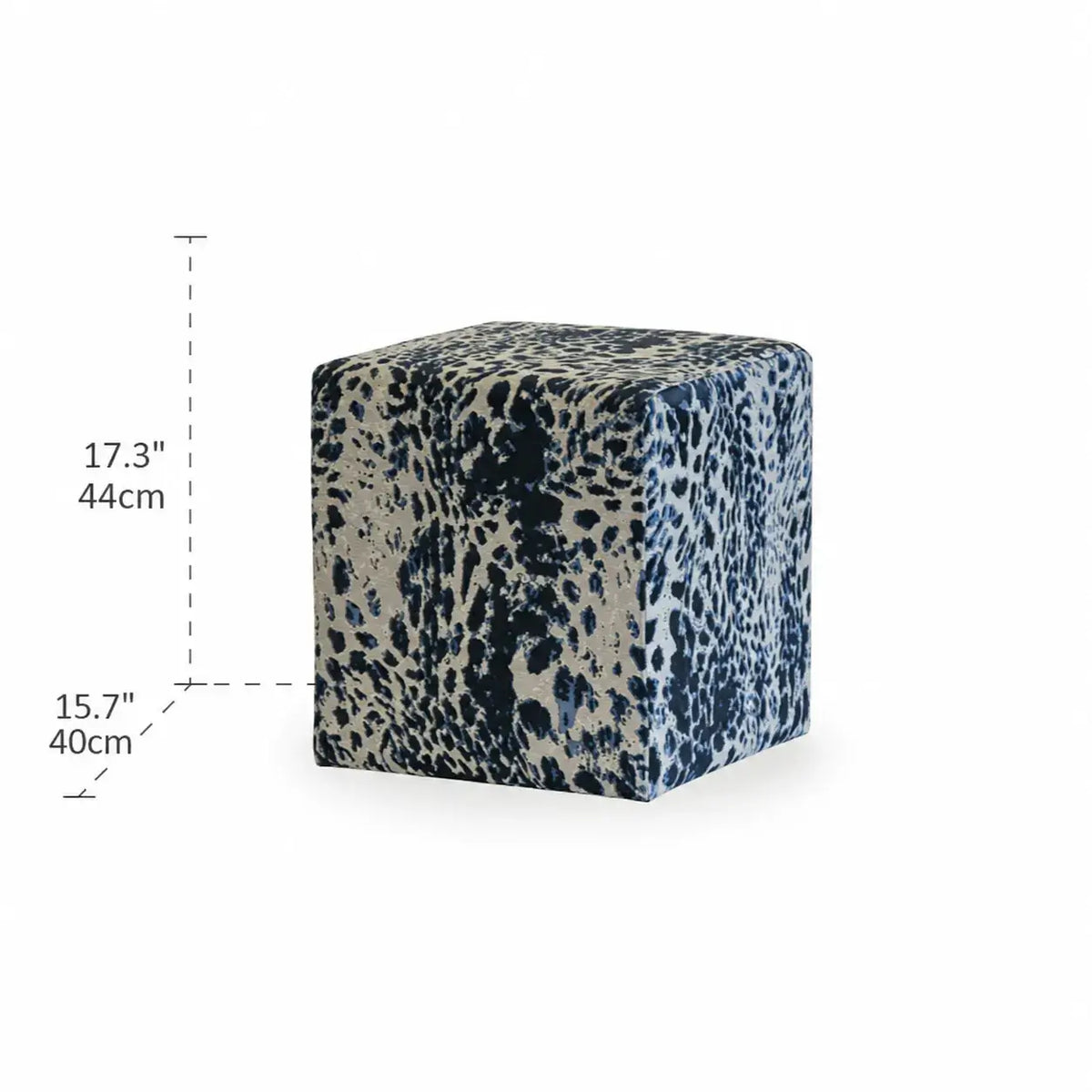 Leopard Velvet Ottoman Stool Series, Sculptural Accent for Living Room Dimensions
