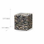 Leopard Velvet Ottoman Stool Series, Sculptural Accent for Living Room Dimensions