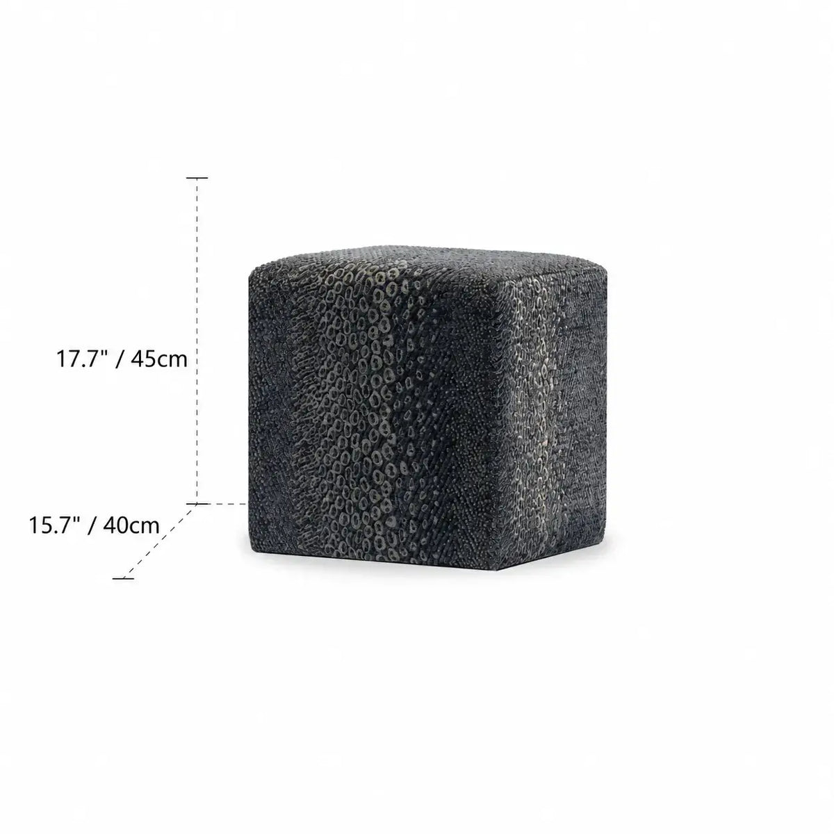 Leopard Velvet Ottoman Stool Series, Sculptural Accent for Living Room Dimensions
