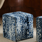 Leopard Velvet Ottoman Stool Series, Sculptural Accent for Living Room Main Product Image