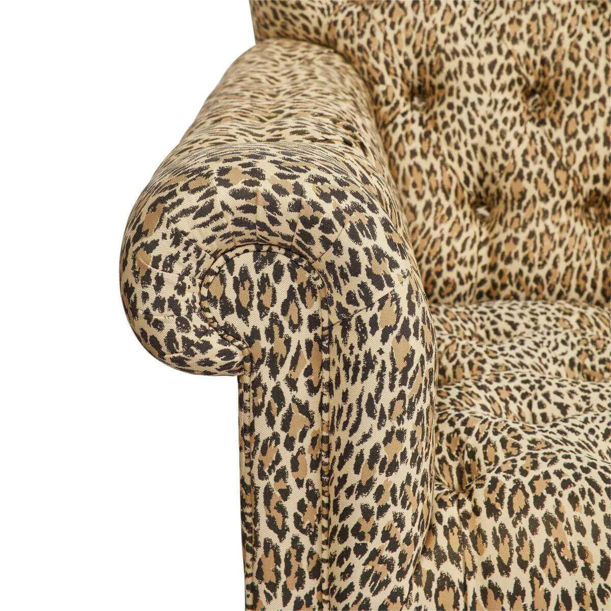 Leopard Velvet Tassel Sofa Series with Tufted Back and Lounge Arms