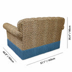 Leopard Velvet Tassel Sofa Series with Tufted Back and Lounge Arms Dimensions