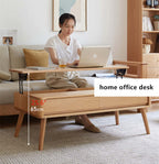 Lift-Top Coffee Table With Hidden Storage, Natural Wood