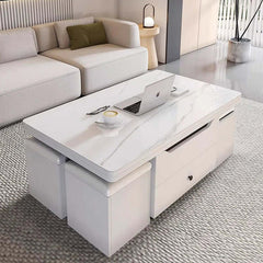 Lift-Top Coffee Table with Storage Drawers - Black