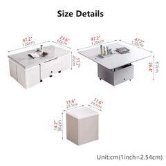 Lift-Top Coffee Table with Storage Drawers - Black