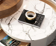 Lift-Top Walnut Coffee Table Set With Hidden Storage