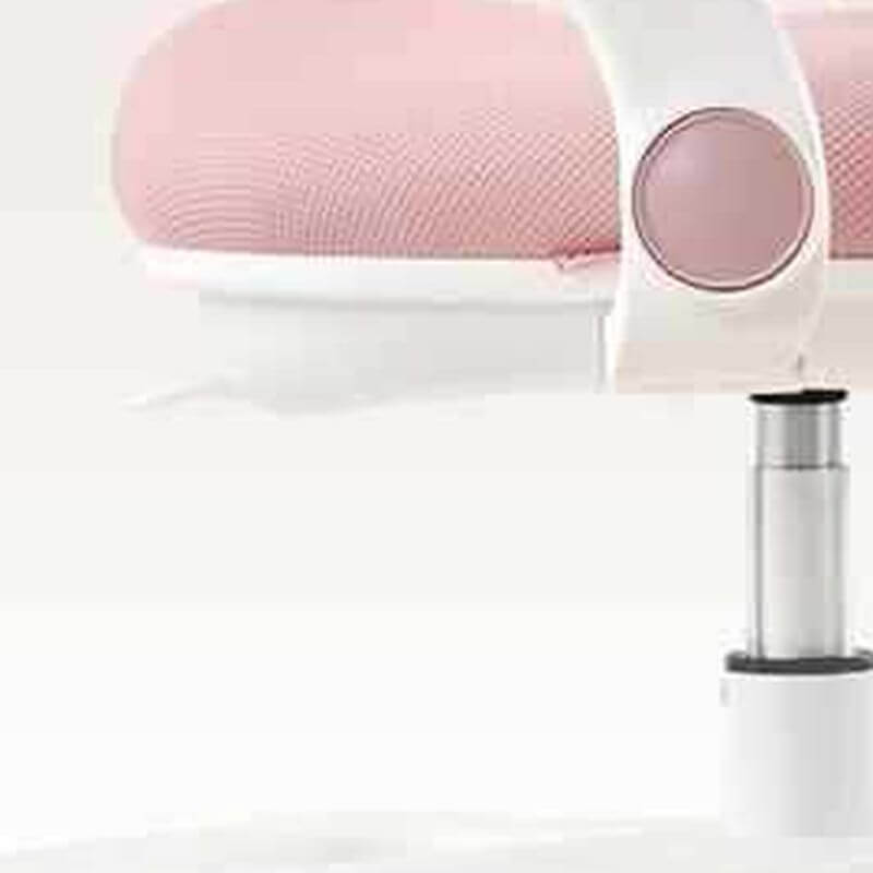 Light Blue Upholstered Metal Chair with Adjustable Height for Kids