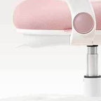 Light Blue Upholstered Metal Chair with Adjustable Height for Kids