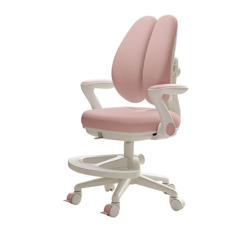 Light Blue Upholstered Metal Chair with Adjustable Height for Kids Secondary image