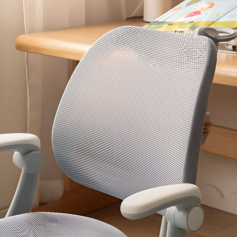 Light Gray Ergonomic Kids Chair with Adjustable Height and Footrest