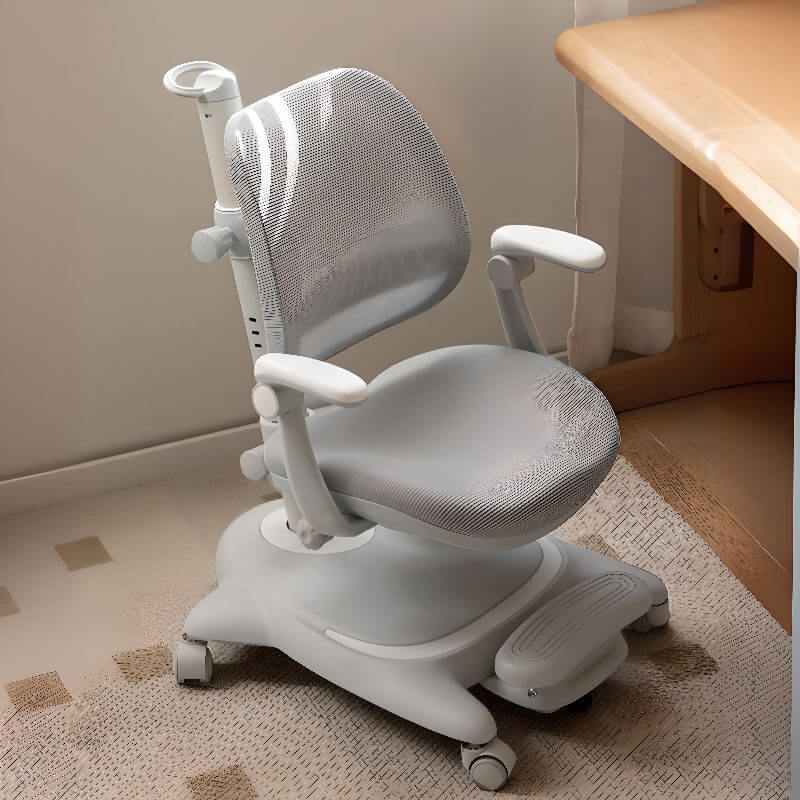 Light Gray Ergonomic Kids Chair with Adjustable Height and Footrest Main Product Image