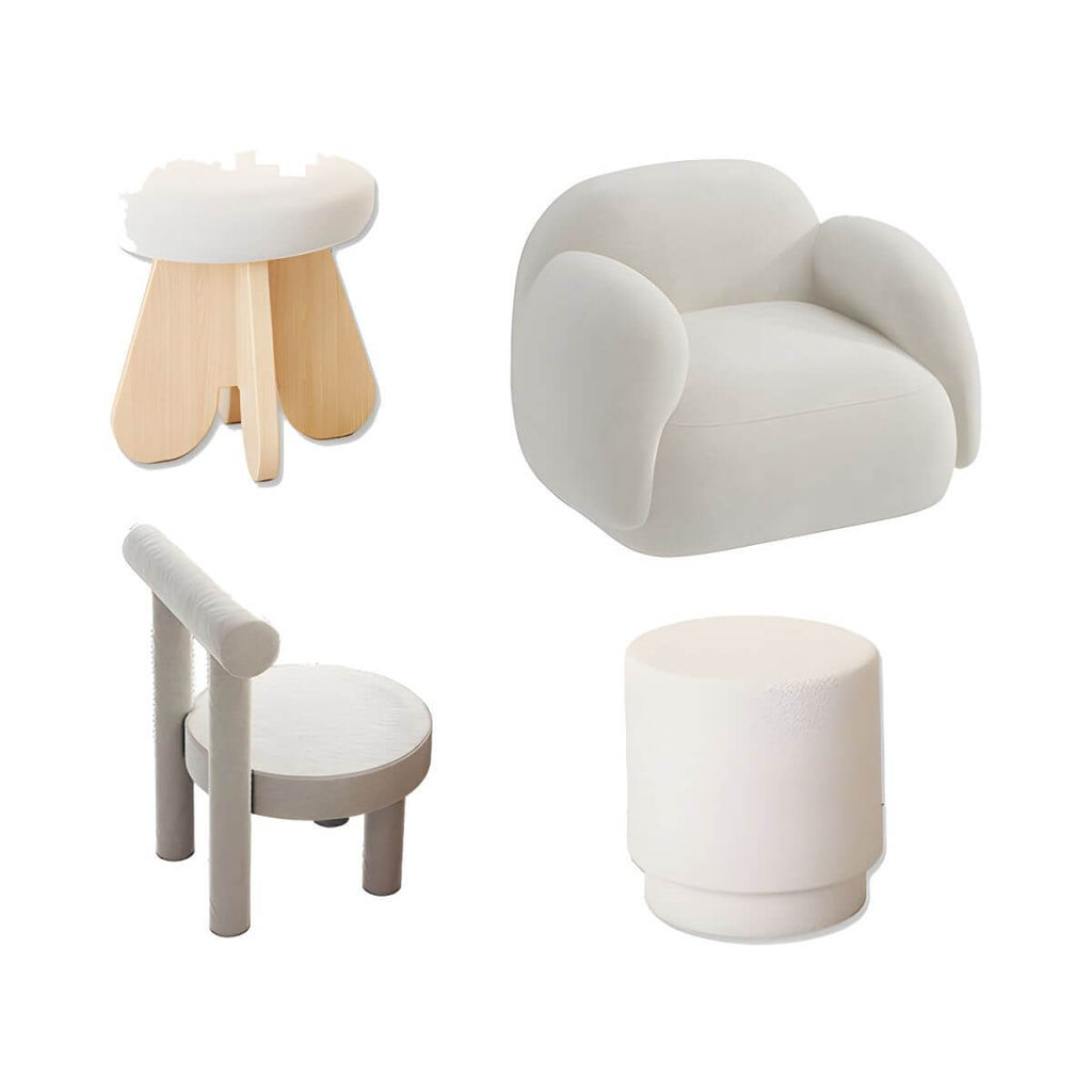 Light Gray Writing Desk with Coordinating Stool for Kids