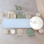 Light Gray Writing Desk with Coordinating Stool for Kids