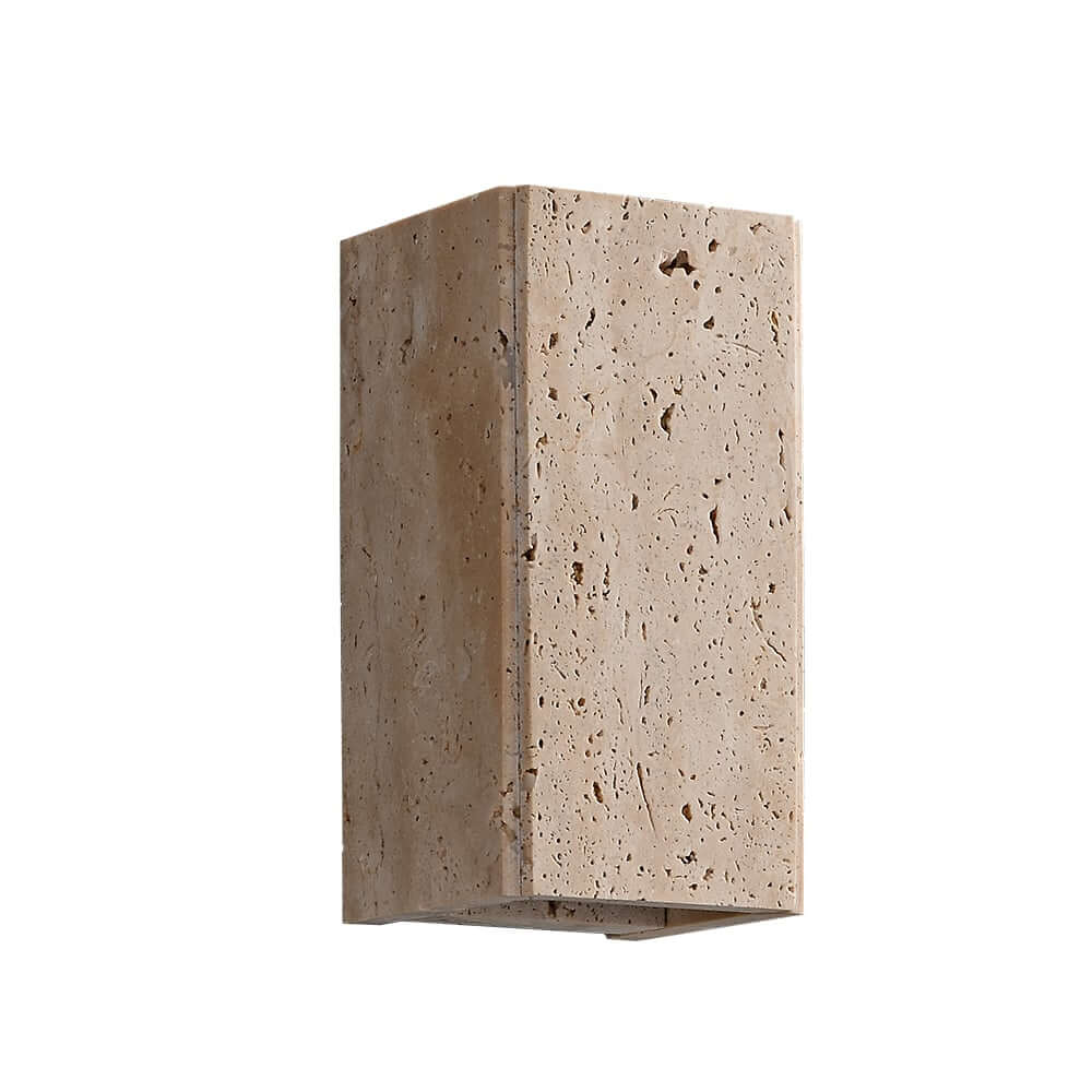 Light Khaki Travertine Outdoor Flush Mount Wall Sconce