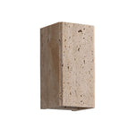 Light Khaki Travertine Outdoor Flush Mount Wall Sconce