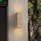Light Khaki Travertine Outdoor Flush Mount Wall Sconce