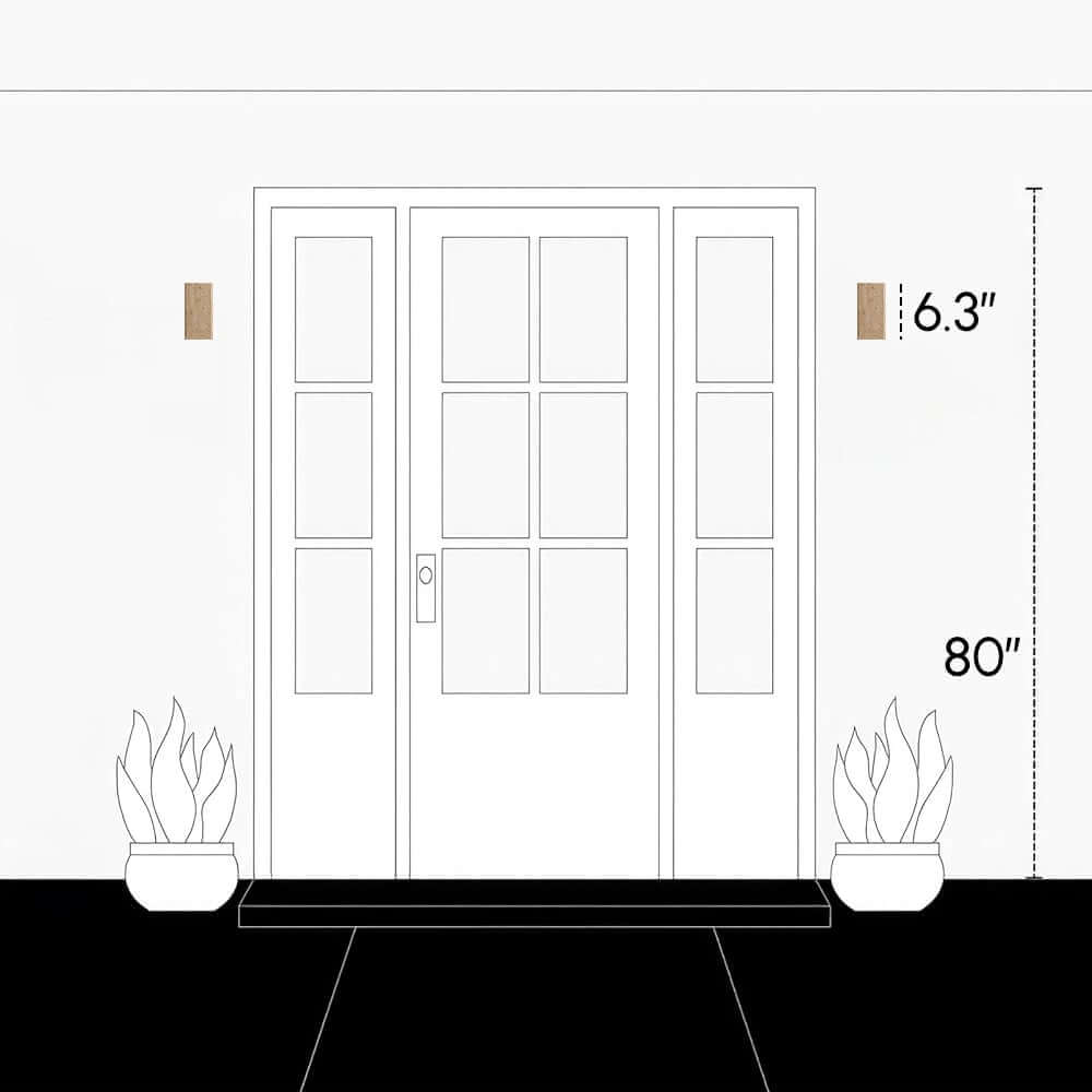 Light Khaki Travertine Outdoor Flush Mount Wall Sconce Dimensions