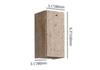 Light Khaki Travertine Outdoor Flush Mount Wall Sconce Dimensions