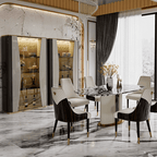 Light Luxury Steel & Glass Wine Cabinet with Shelves