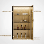 Light Luxury Steel & Glass Wine Cabinet with Shelves