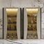 Light Luxury Steel & Glass Wine Cabinet with Shelves Main Product Image