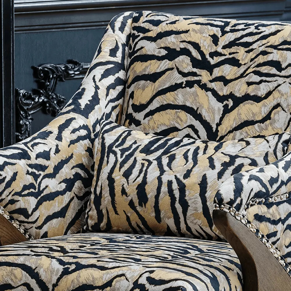 Light Luxury Tiger Upholstered Lounge Chair Series With Wraparound Silhouette