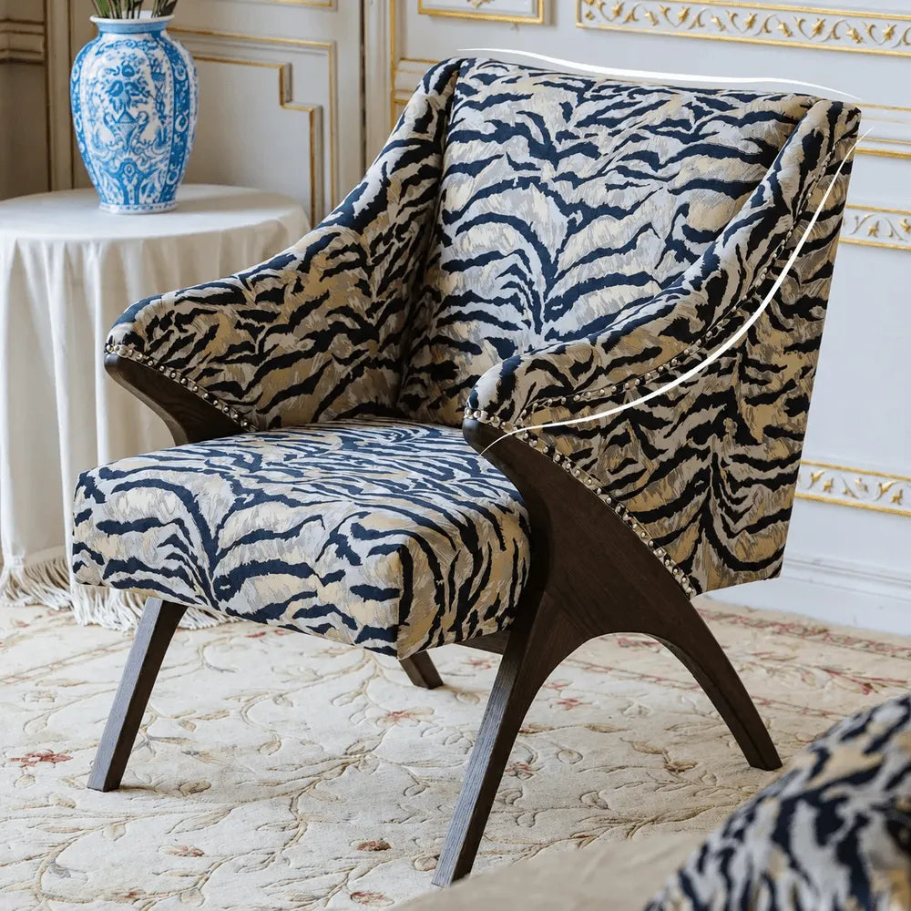 Light Luxury Tiger Upholstered Lounge Chair Series With Wraparound Silhouette