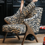 Light Luxury Tiger Upholstered Lounge Chair Series With Wraparound Silhouette