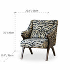 Light Luxury Tiger Upholstered Lounge Chair Series With Wraparound Silhouette Dimensions