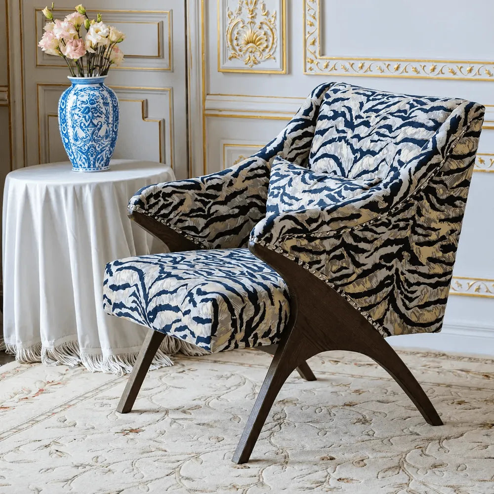 Light Luxury Tiger Upholstered Lounge Chair Series With Wraparound Silhouette Main Product Image