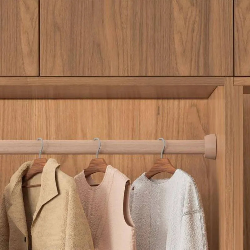 Light Oak Modern Wardrobe Armoire with Sliding Door Drawers