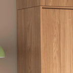 Light Oak Modern Wardrobe Armoire with Sliding Door Drawers