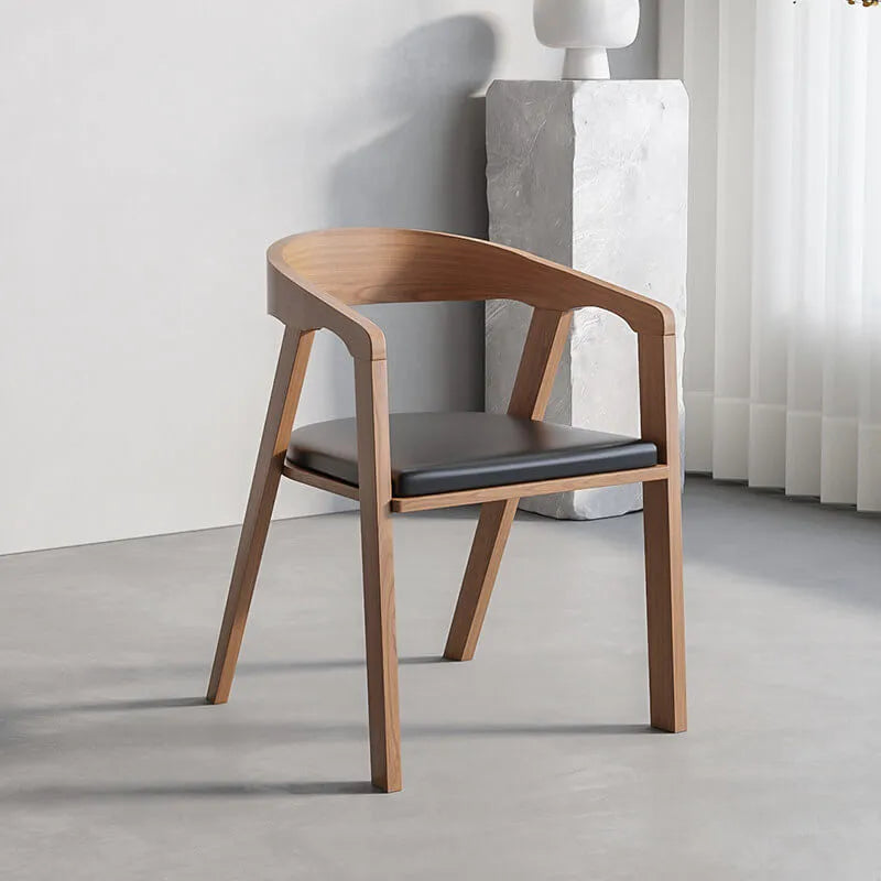Light Walnut Modular Dining and Office Chair Series with Cane and Wood