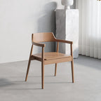 Light Walnut Modular Dining and Office Chair Series with Cane and Wood