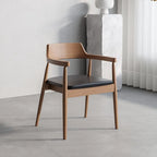 Light Walnut Modular Dining and Office Chair Series with Cane and Wood