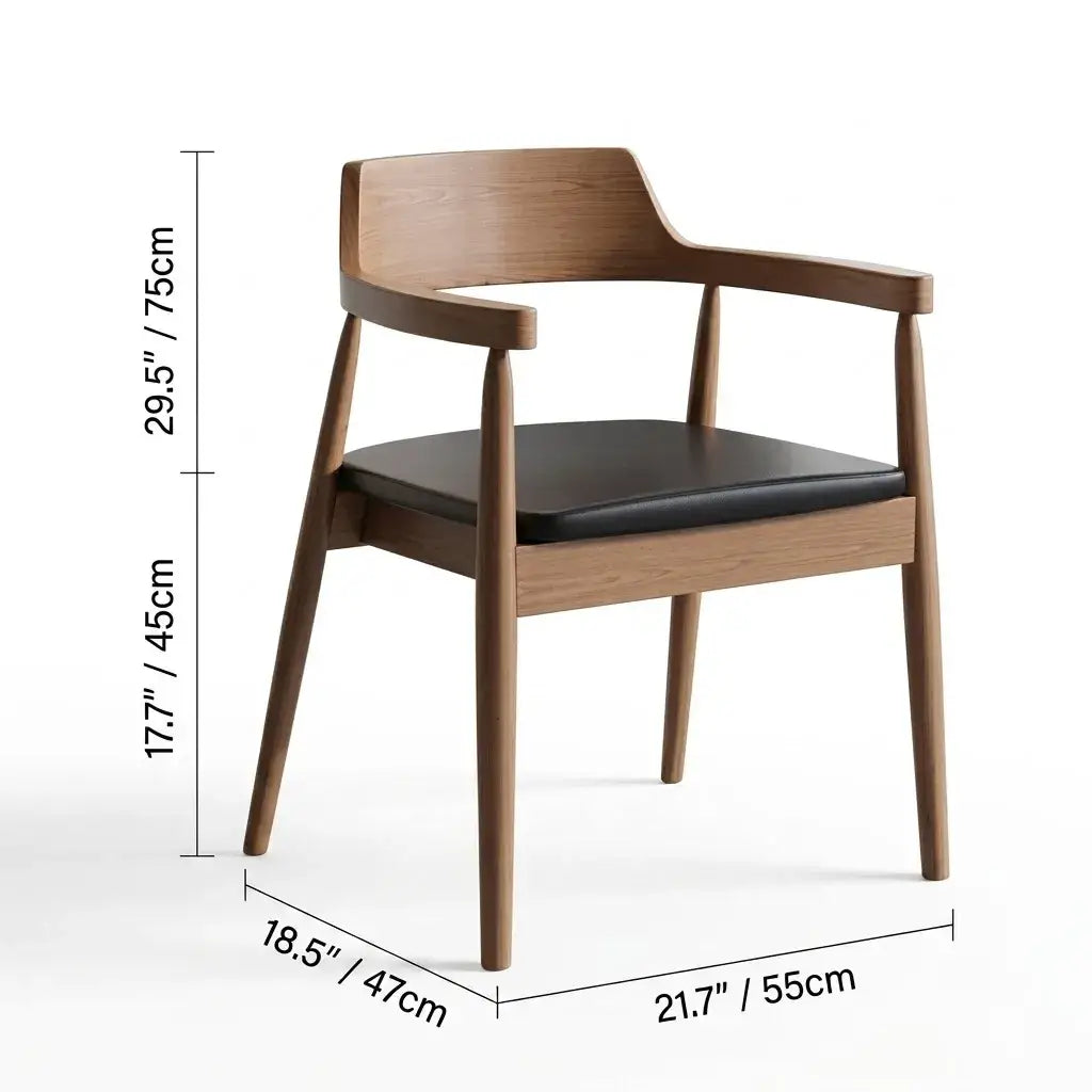 Light Walnut Modular Dining and Office Chair Series with Cane and Wood Dimensions