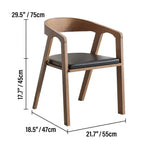 Light Walnut Modular Dining and Office Chair Series with Cane and Wood Dimensions