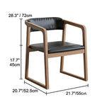 Light Walnut Modular Dining and Office Chair Series with Cane and Wood Dimensions