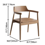 Light Walnut Modular Dining and Office Chair Series with Cane and Wood Dimensions