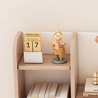 Light Wood Adjustable Kids Desk with Storage and Hutch