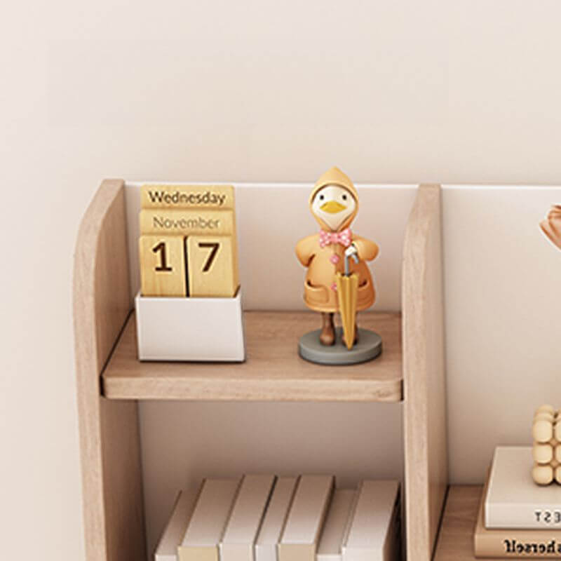 Light Wood Adjustable Kids Desk with Storage and Hutch