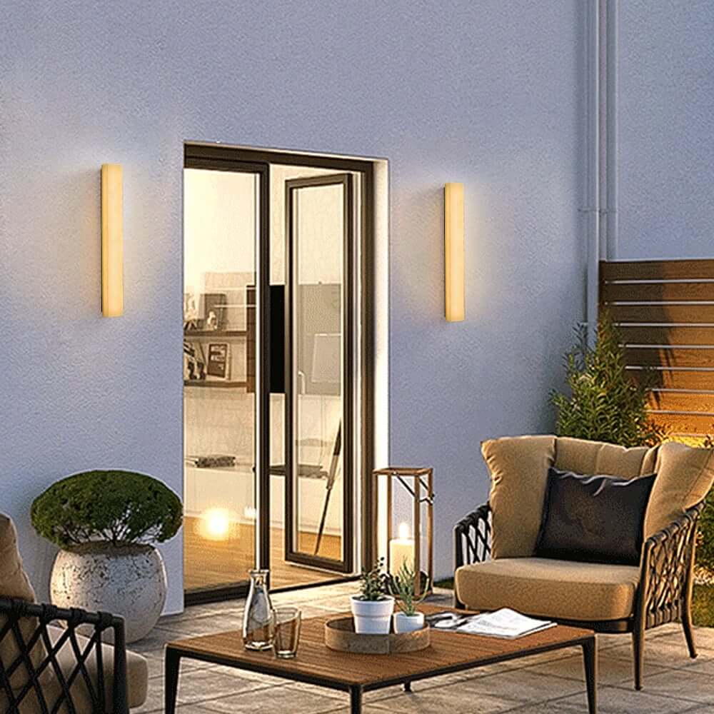 Light Yellow Modern Acrylic Outdoor Flush Mount Wall Light