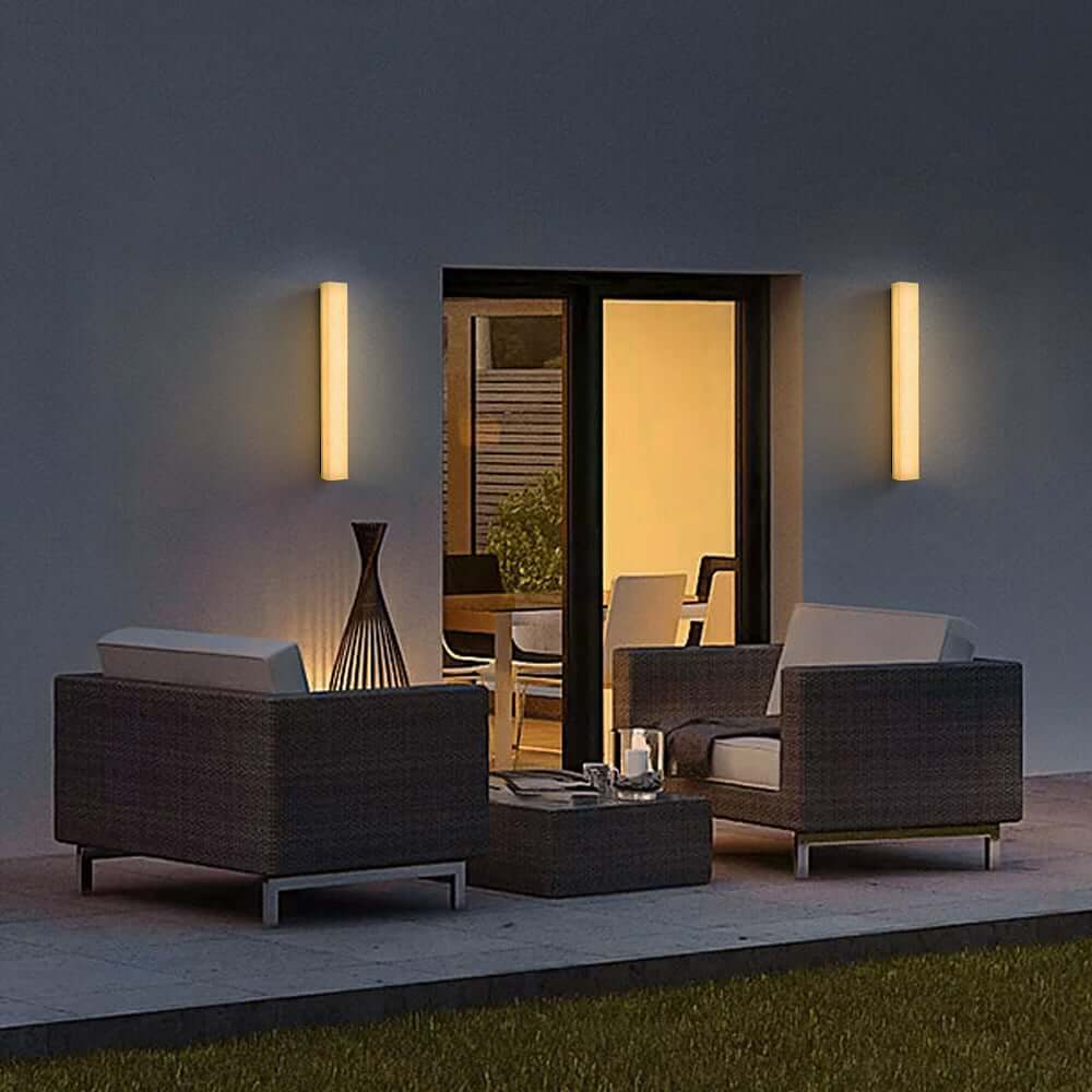 Light Yellow Modern Acrylic Outdoor Flush Mount Wall Light