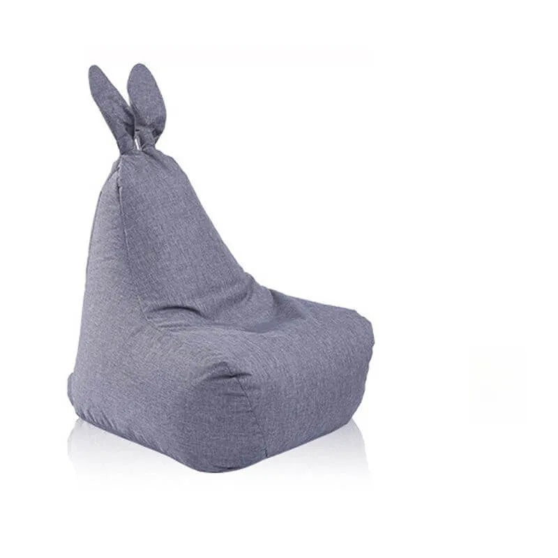 Linen Bean Bag Chair with Removable Cover and Bunny Ear Design