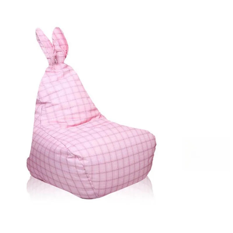 Linen Bean Bag Chair with Removable Cover and Bunny Ear Design