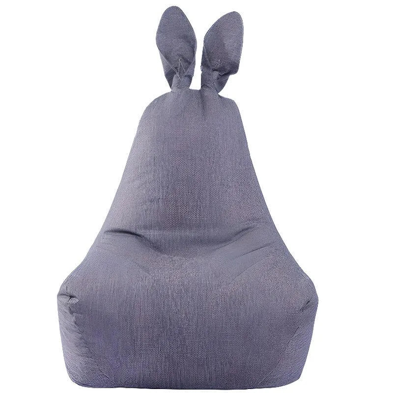 Linen Bean Bag Chair with Removable Cover and Bunny Ear Design