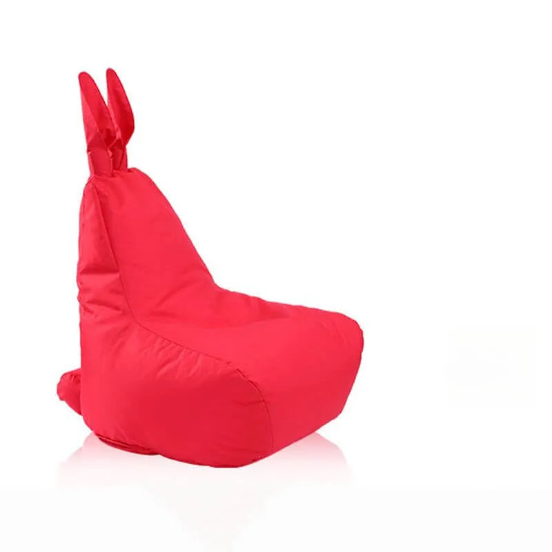 Linen Bean Bag Chair with Removable Cover and Bunny Ear Design
